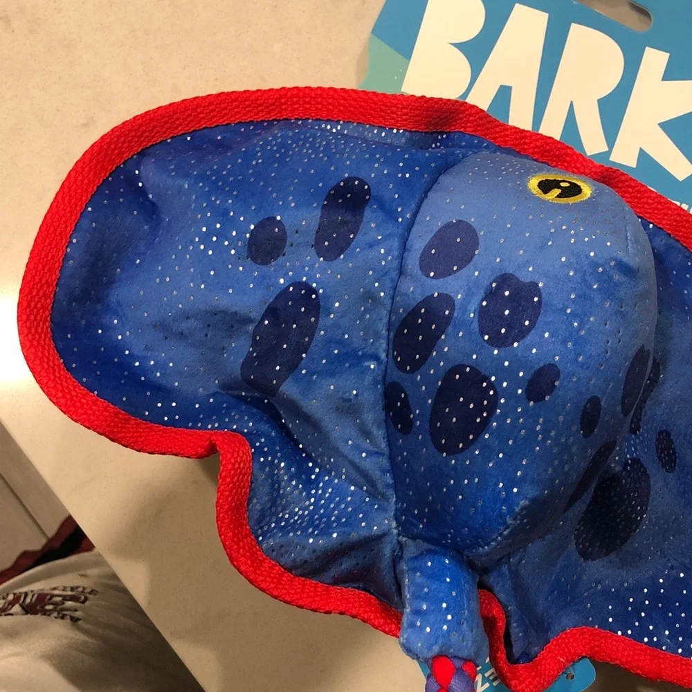 Bark Blue and Red Stingray Dog Toy